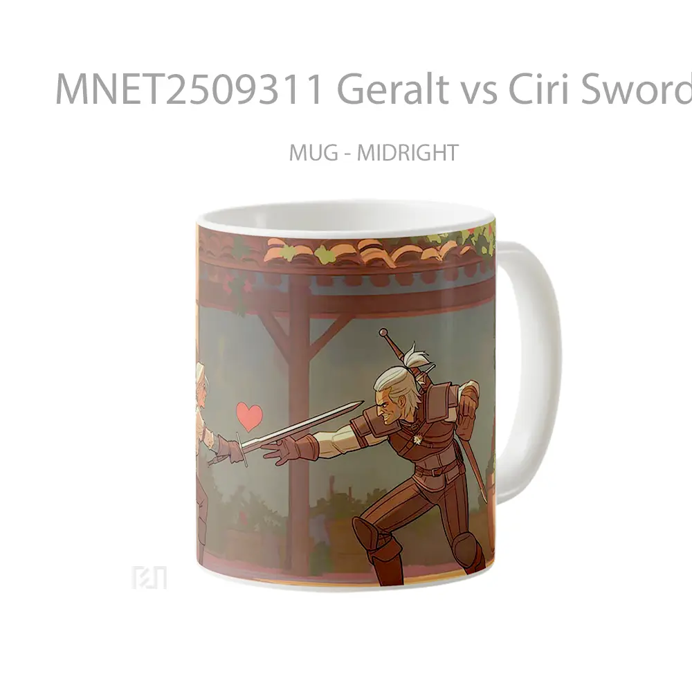 Geralt Vs Ciri Swordfight Love Valentines Mug MNET2509311 - All-side / Desain