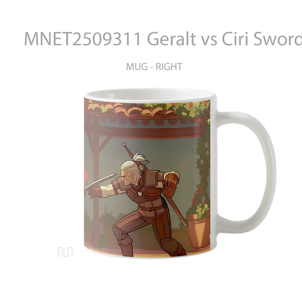 Geralt Vs Ciri Swordfight Love Valentines Mug MNET2509311