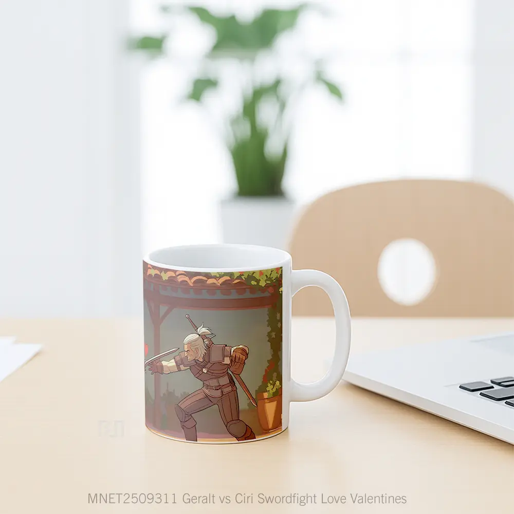 Geralt Vs Ciri Swordfight Love Valentines Mug MNET2509311 - All-side / Desain