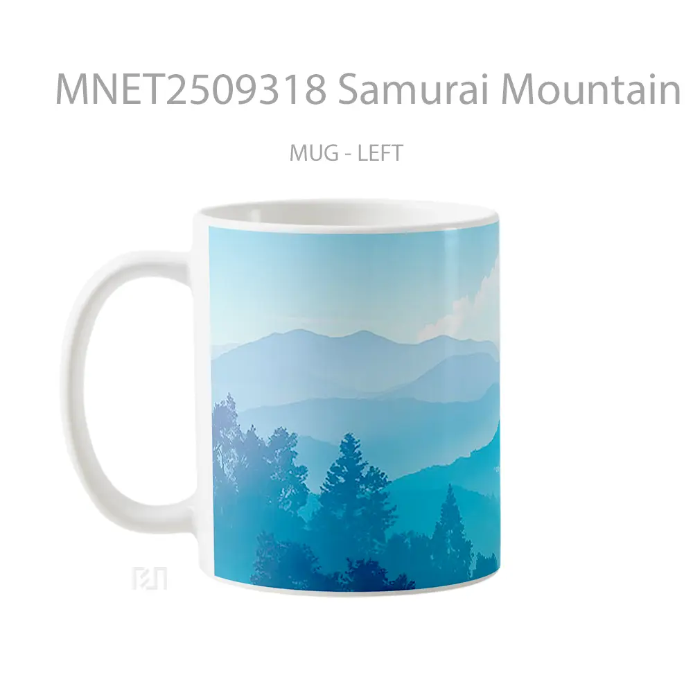 Samurai Mountain Silhouette Mug MNET2509318 - All-side / Desain