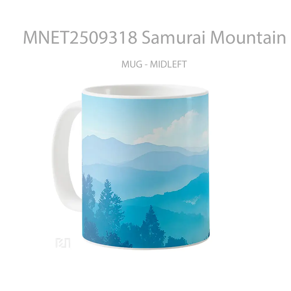 Samurai Mountain Silhouette Mug MNET2509318 - All-side / Desain