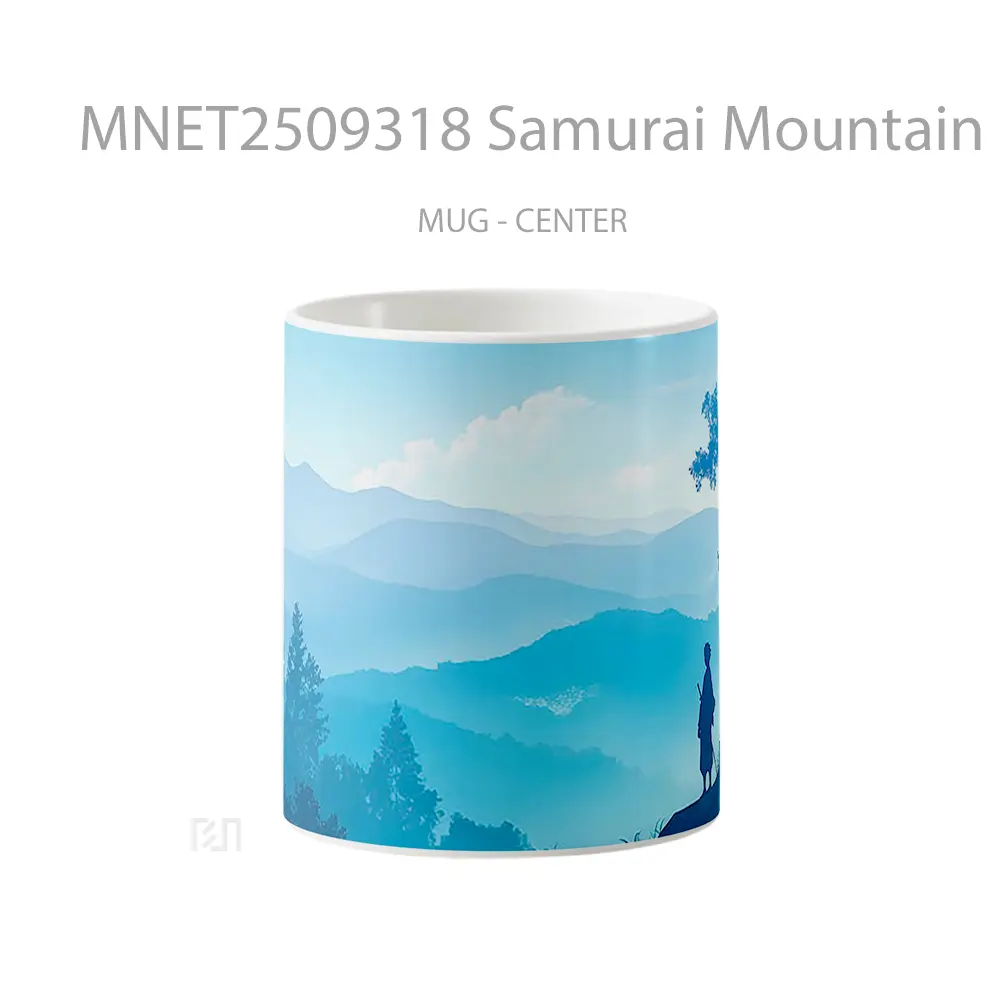 Samurai Mountain Silhouette Mug MNET2509318 - All-side / Desain
