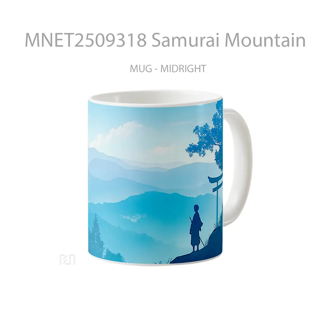 Samurai Mountain Silhouette Mug MNET2509318 - All-side / Desain