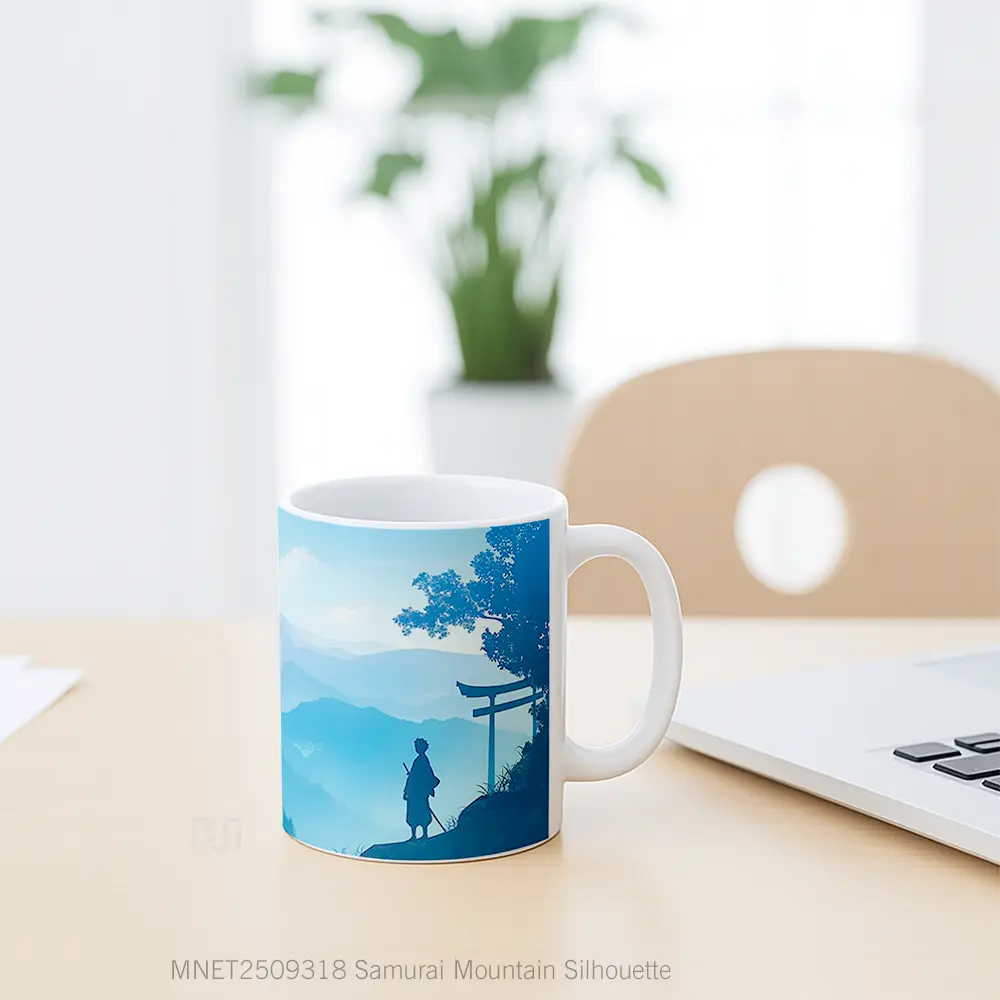 Samurai Mountain Silhouette Mug MNET2509318 - All-side / Desain