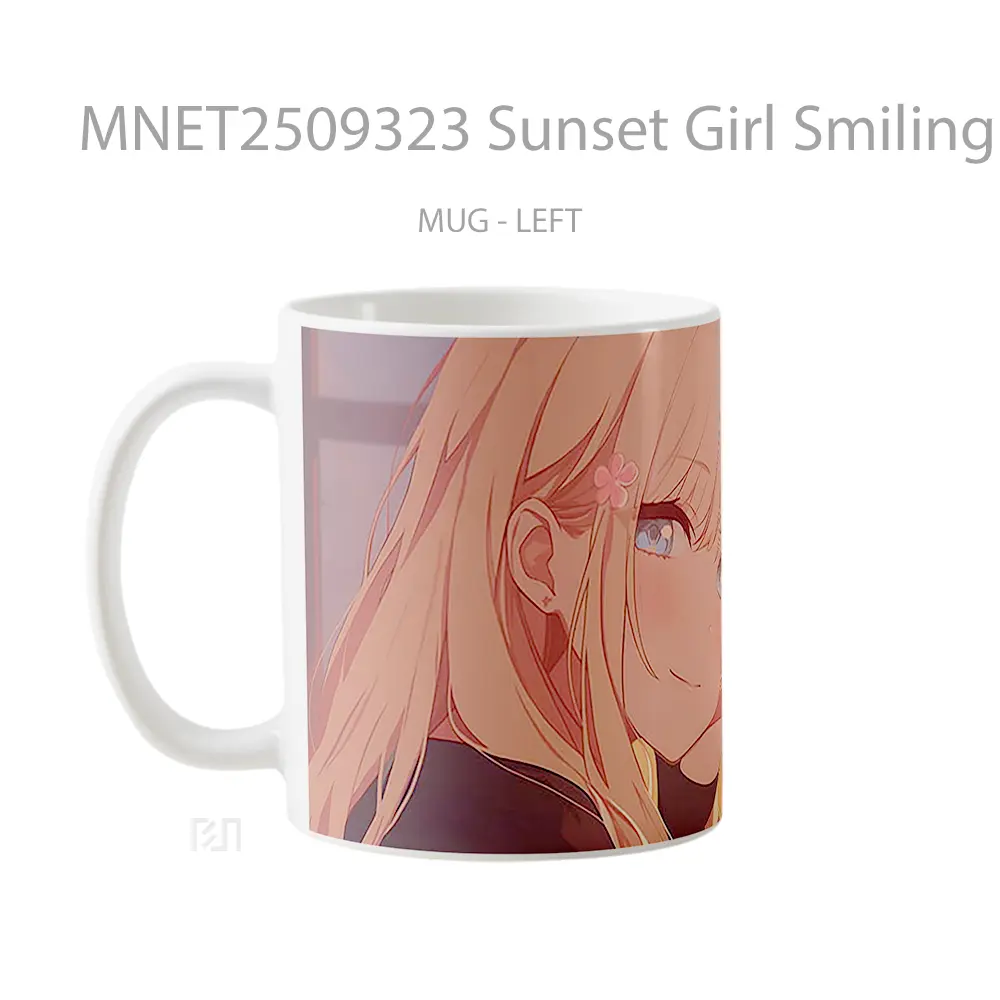 Sunset Girl Smiling Window Mug MNET2509323 - All-side / Desain