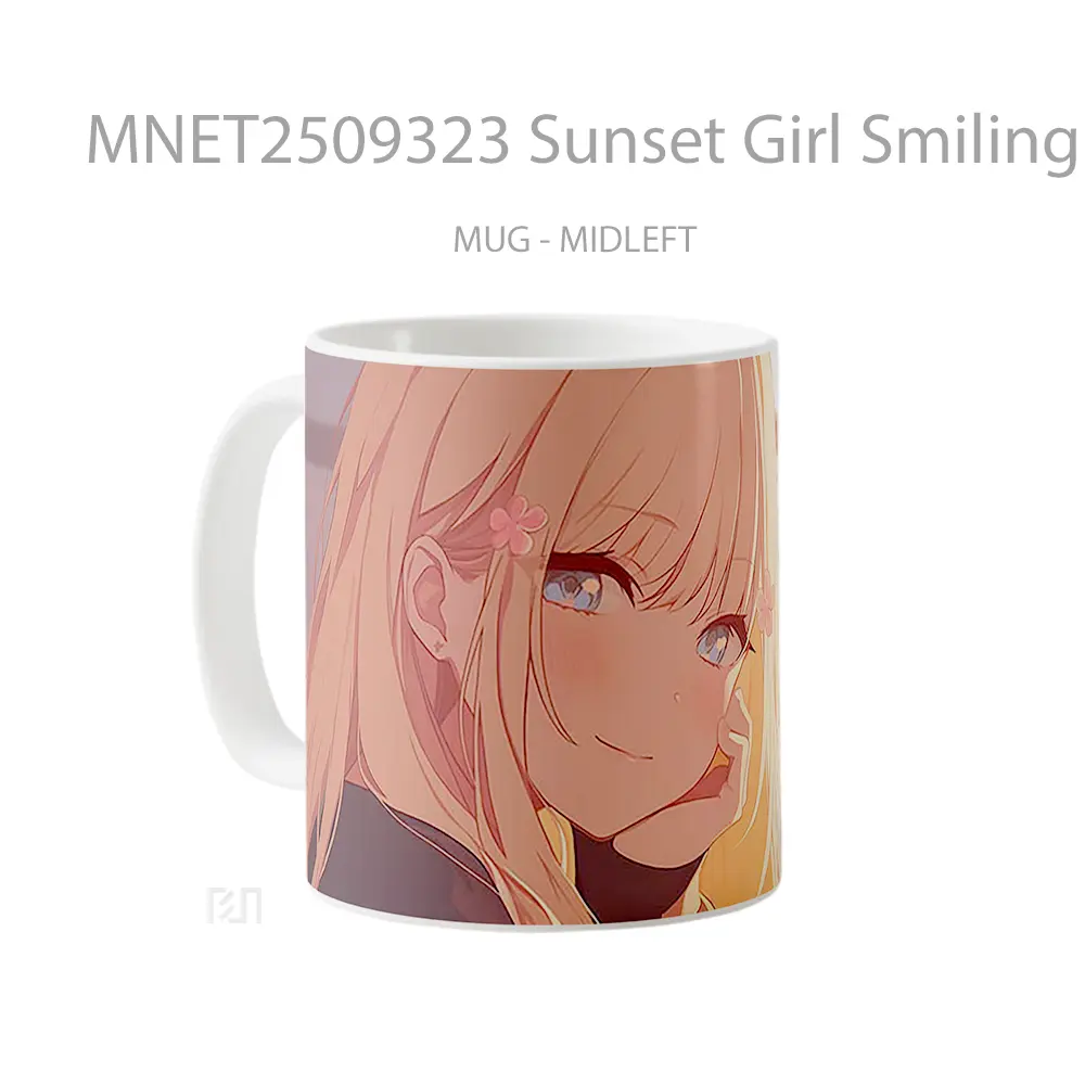 Sunset Girl Smiling Window Mug MNET2509323 - All-side / Desain