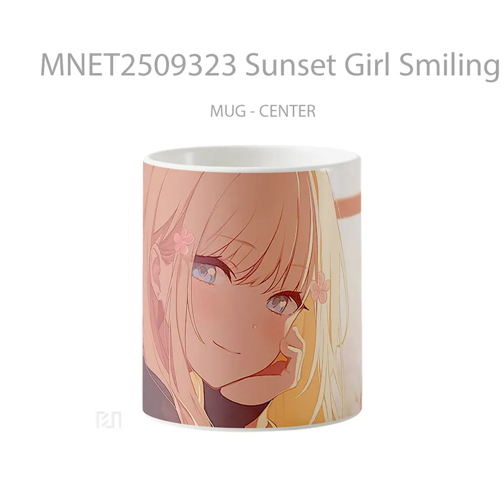 Sunset Girl Smiling Window Mug MNET2509323 - All-side / Desain