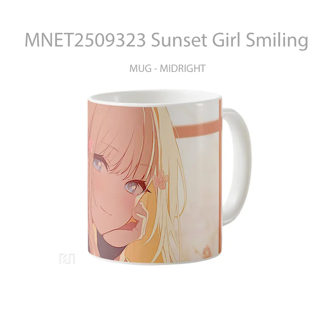 Sunset Girl Smiling Window Mug MNET2509323 - All-side / Desain