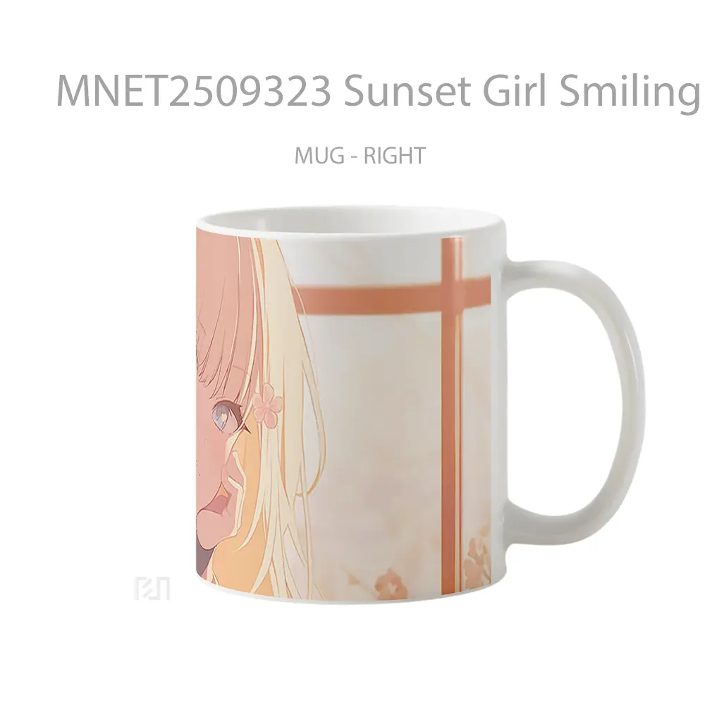 Sunset Girl Smiling Window Mug MNET2509323