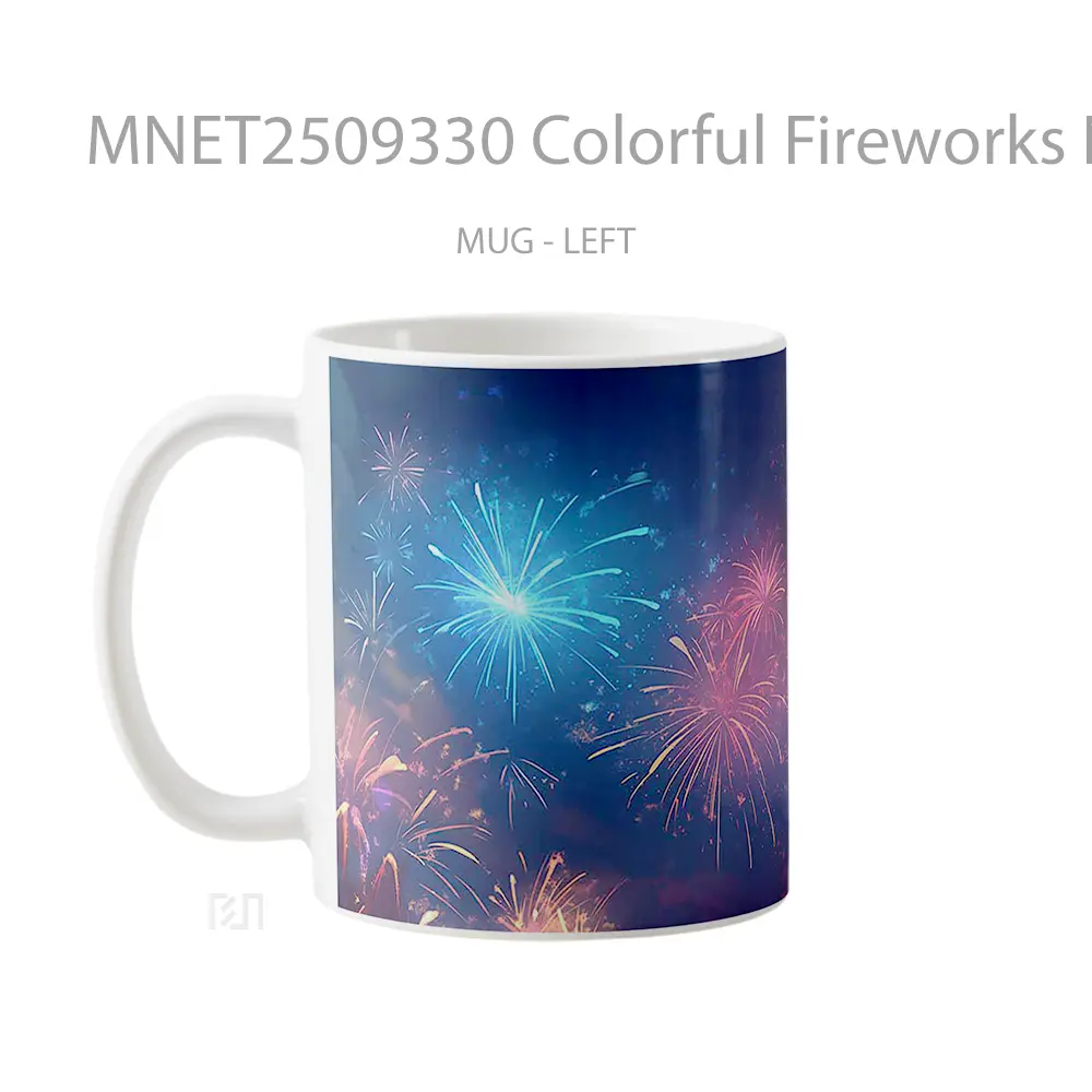 Colorful Fireworks Night Sky Mug MNET2509330 - All-side / Desain