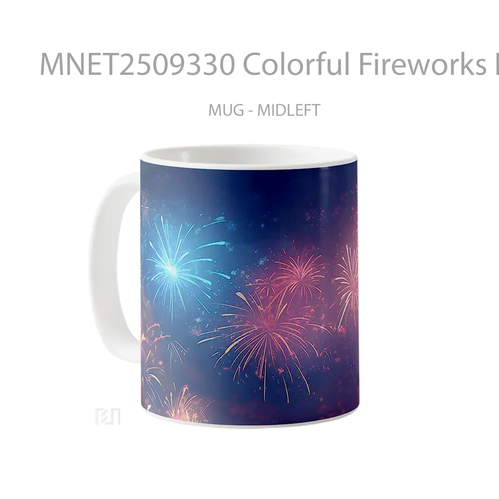 Colorful Fireworks Night Sky Mug MNET2509330 - All-side / Desain