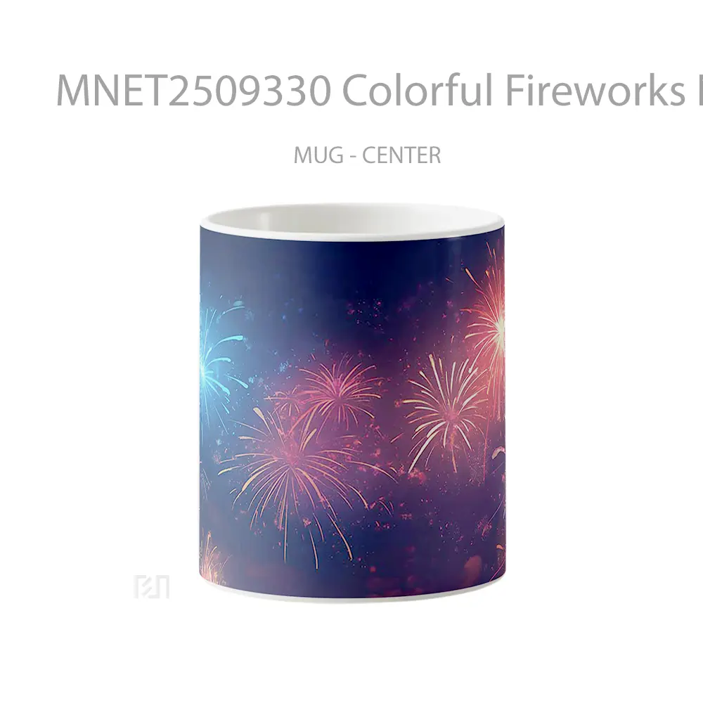 Colorful Fireworks Night Sky Mug MNET2509330 - All-side / Desain