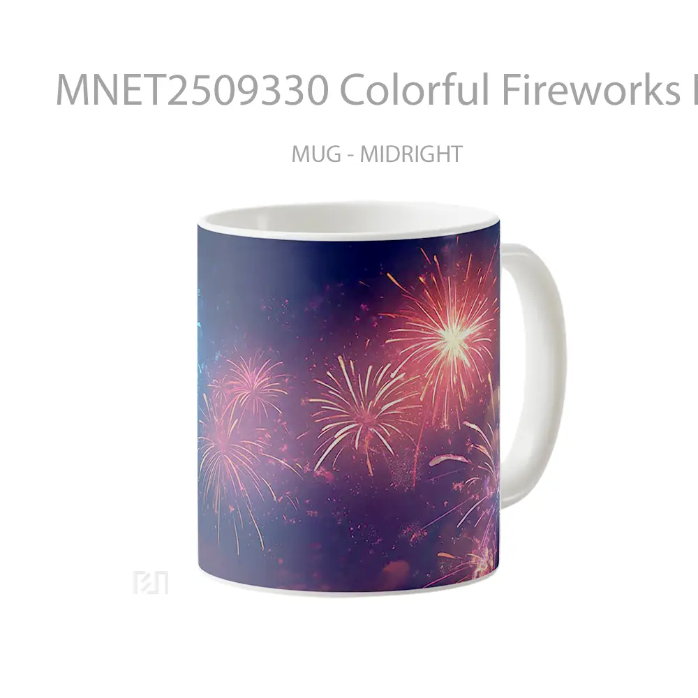 Colorful Fireworks Night Sky Mug MNET2509330 - All-side / Desain