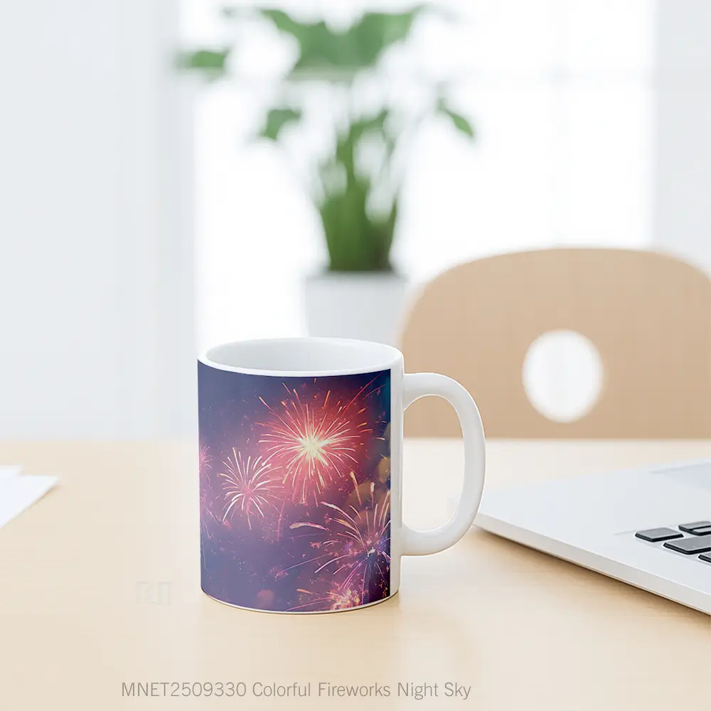 Colorful Fireworks Night Sky Mug MNET2509330 - All-side / Desain