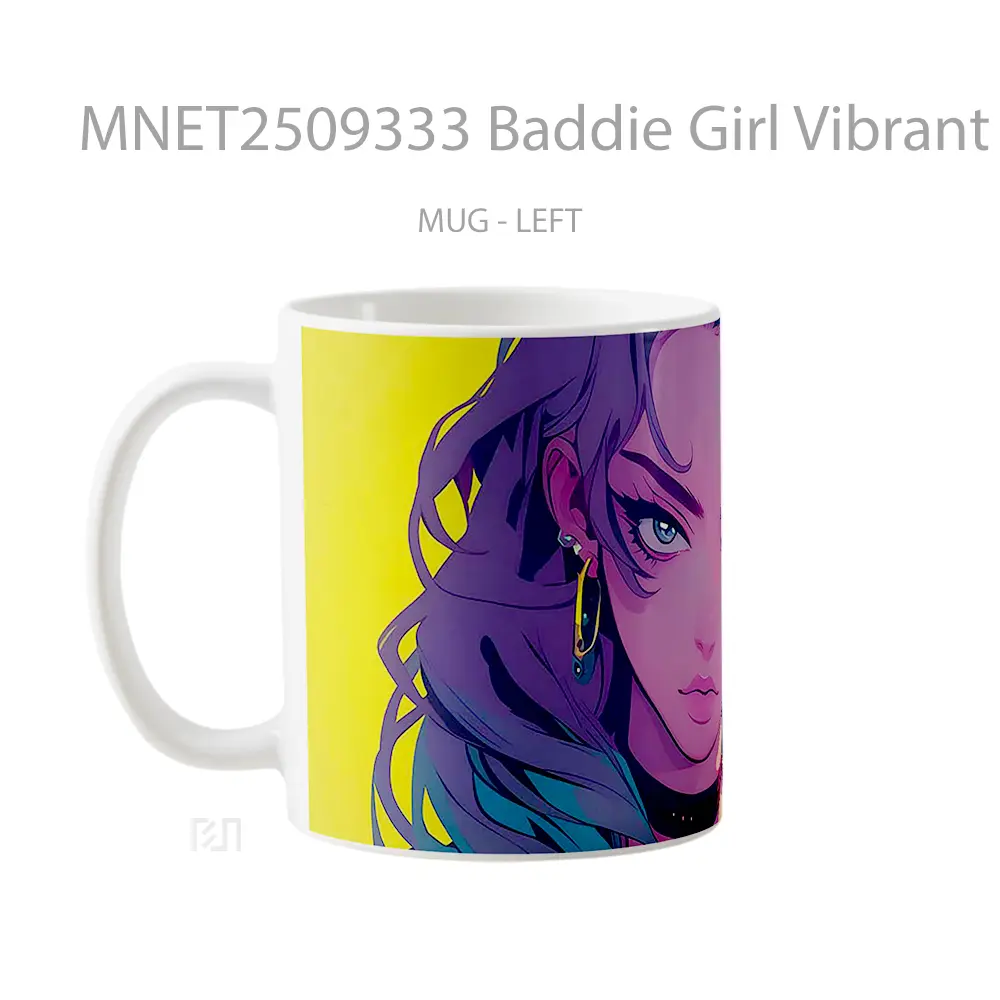Baddie Girl Vibrant Cartoon Style Mug MNET2509333 - All-side / Desain