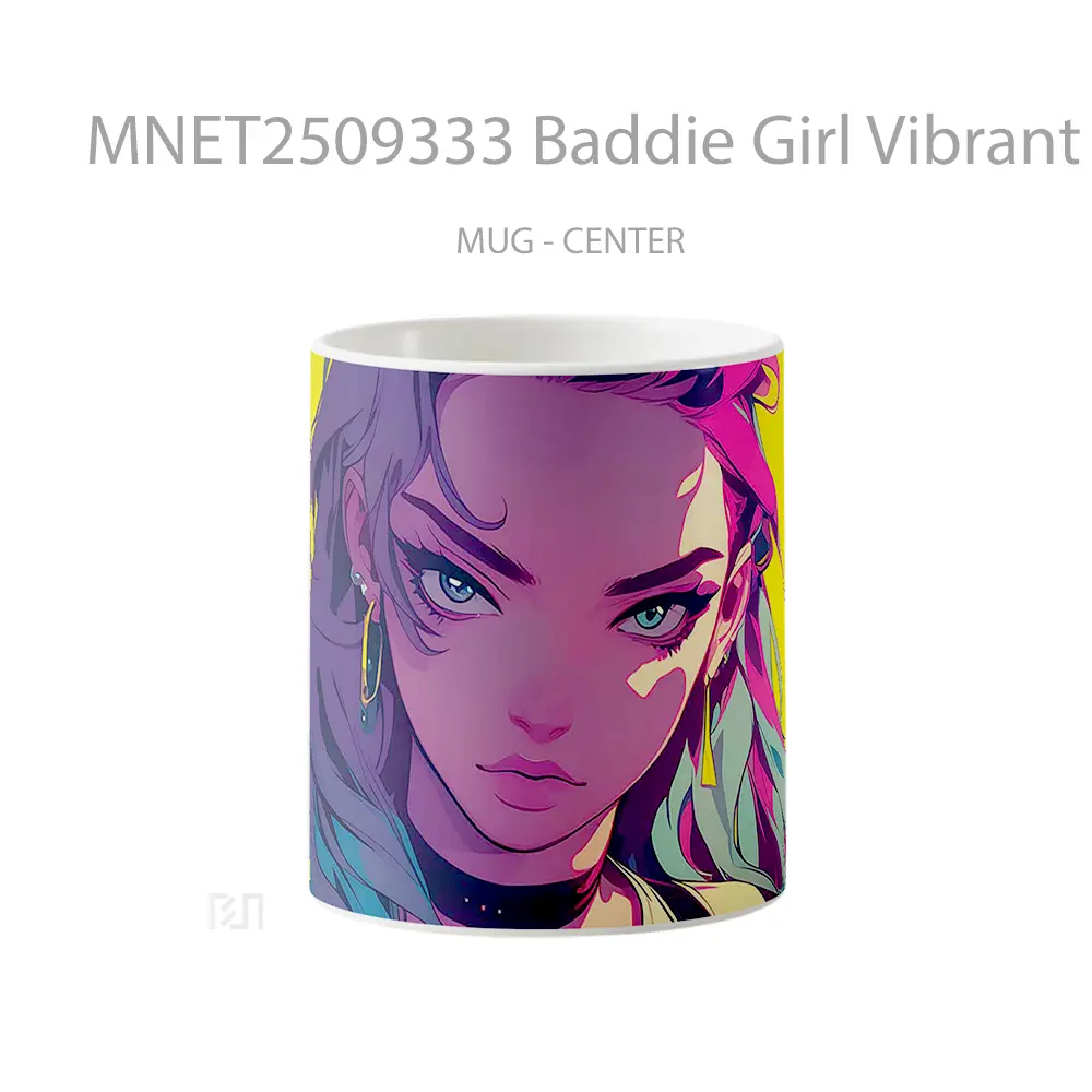 Baddie Girl Vibrant Cartoon Style Mug MNET2509333 - All-side / Desain