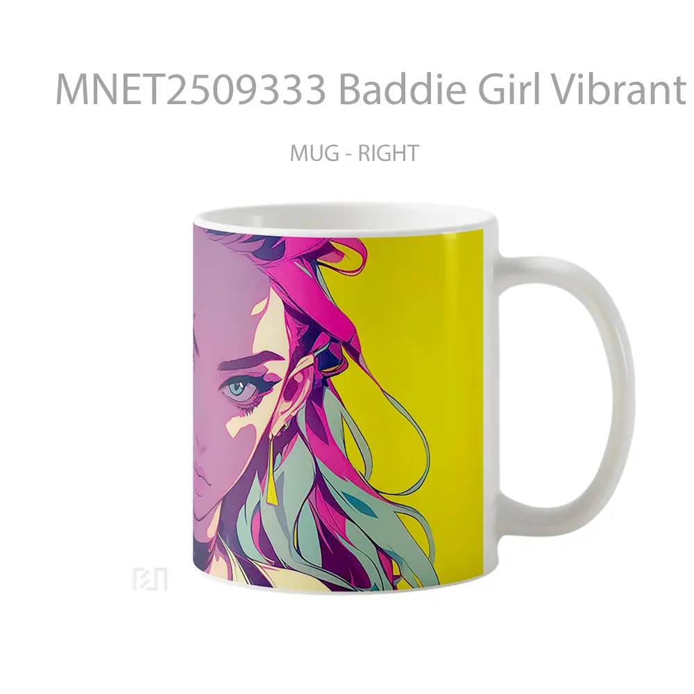 Baddie Girl Vibrant Cartoon Style Mug MNET2509333