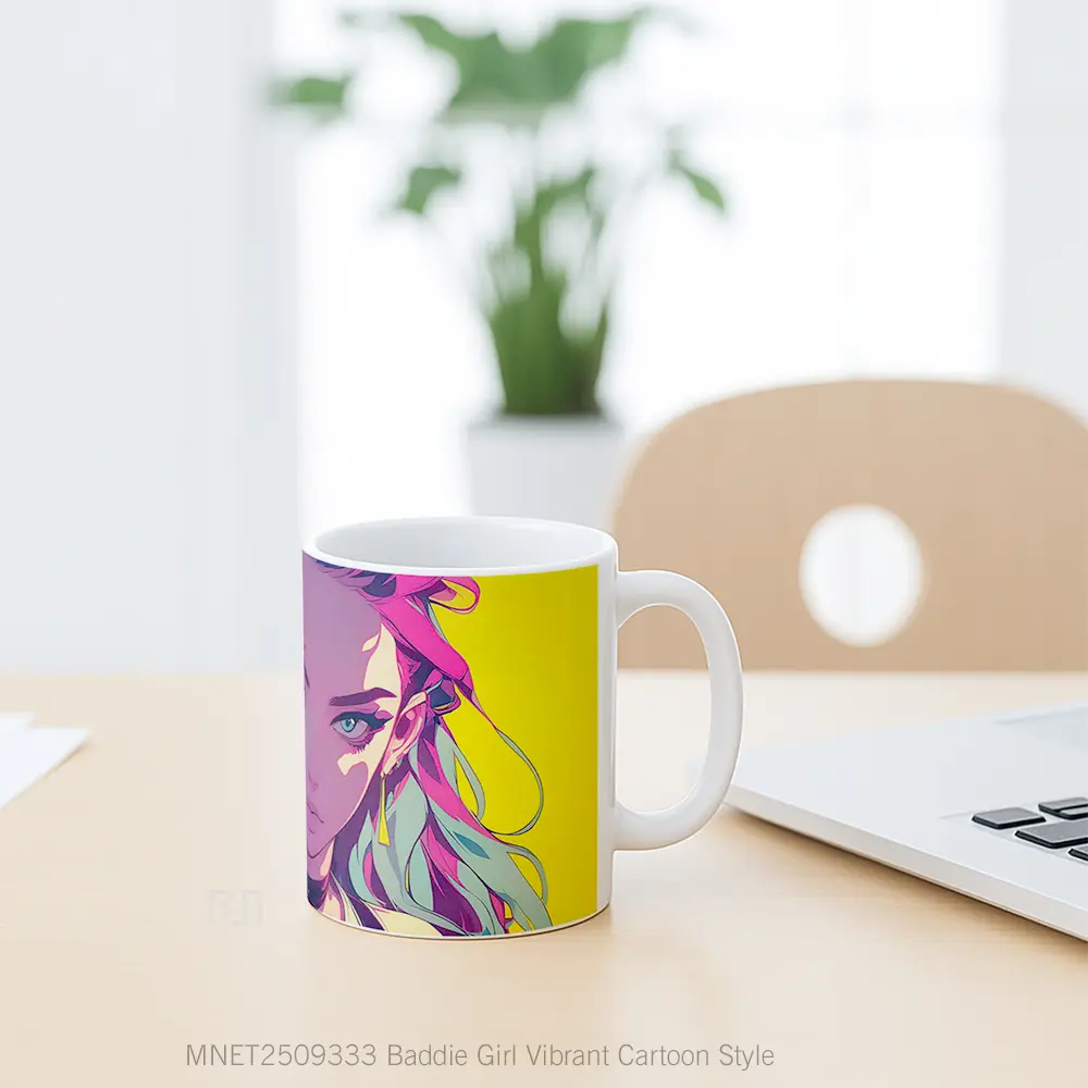 Baddie Girl Vibrant Cartoon Style Mug MNET2509333 - All-side / Desain
