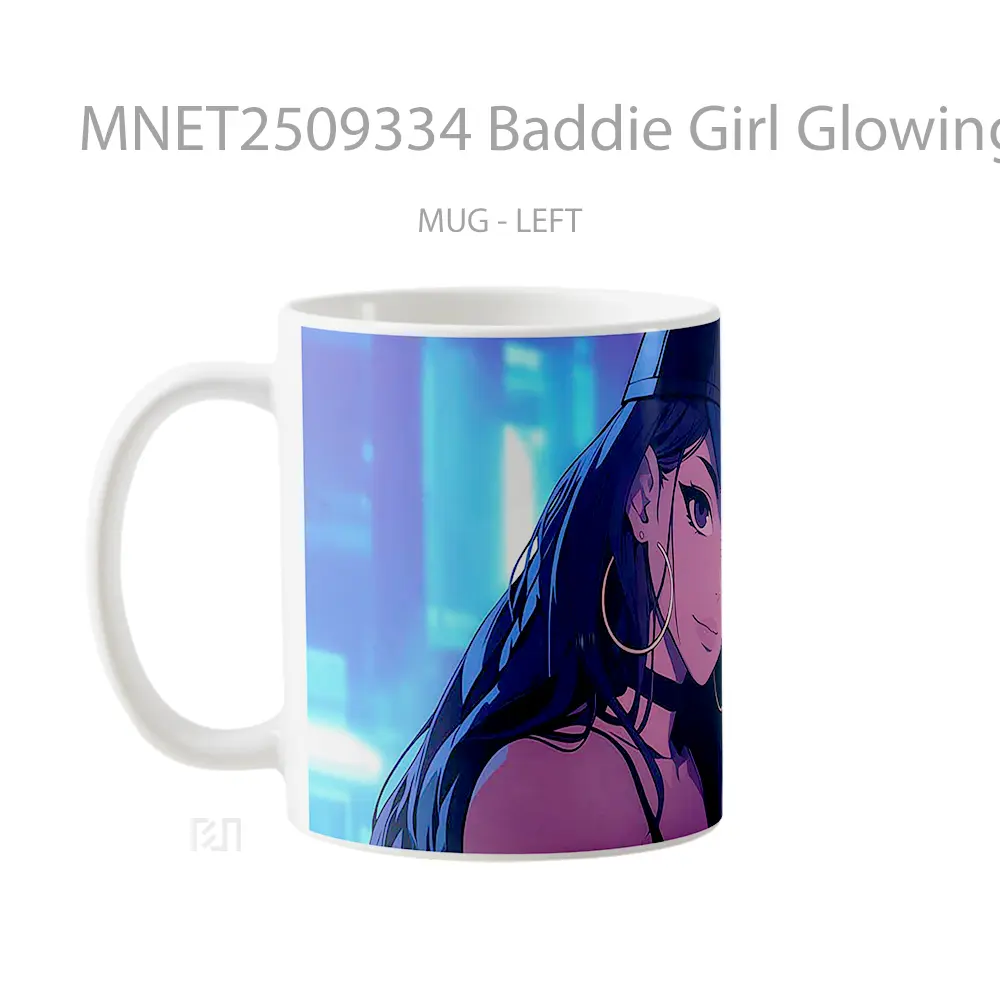 Baddie Girl Glowing City Lights Mug MNET2509334 - All-side / Desain