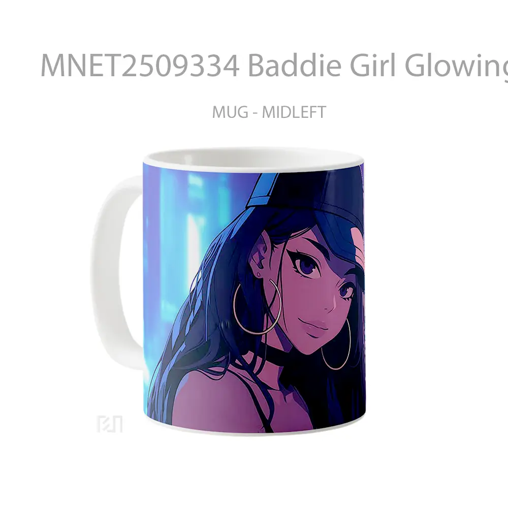 Baddie Girl Glowing City Lights Mug MNET2509334 - All-side / Desain