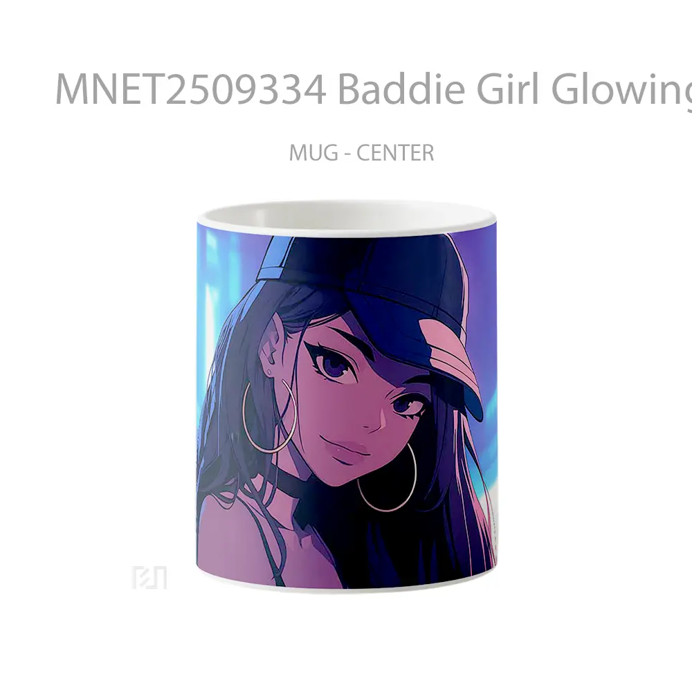 Baddie Girl Glowing City Lights Mug MNET2509334 - All-side / Desain