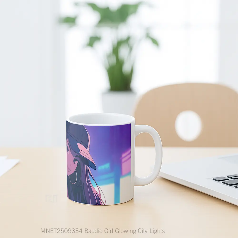 Baddie Girl Glowing City Lights Mug MNET2509334 - All-side / Desain