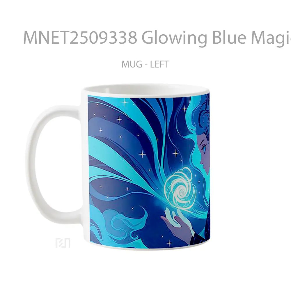 Glowing Blue Magic Aesthetic Mug MNET2509338 - All-side / Desain