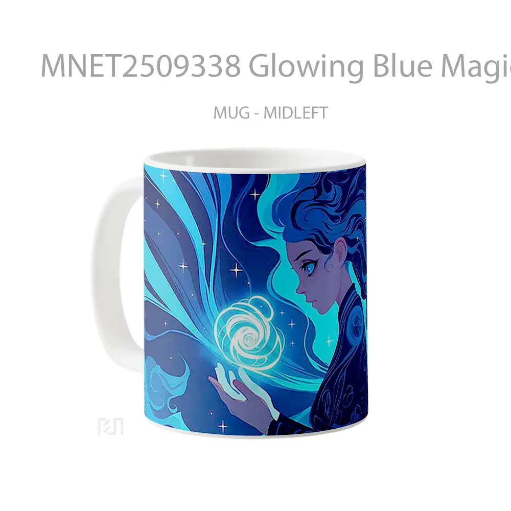 Glowing Blue Magic Aesthetic Mug MNET2509338 - All-side / Desain