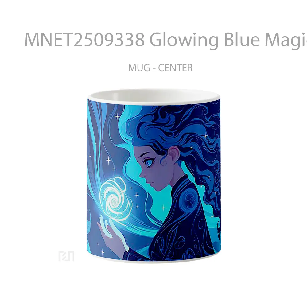 Glowing Blue Magic Aesthetic Mug MNET2509338 - All-side / Desain