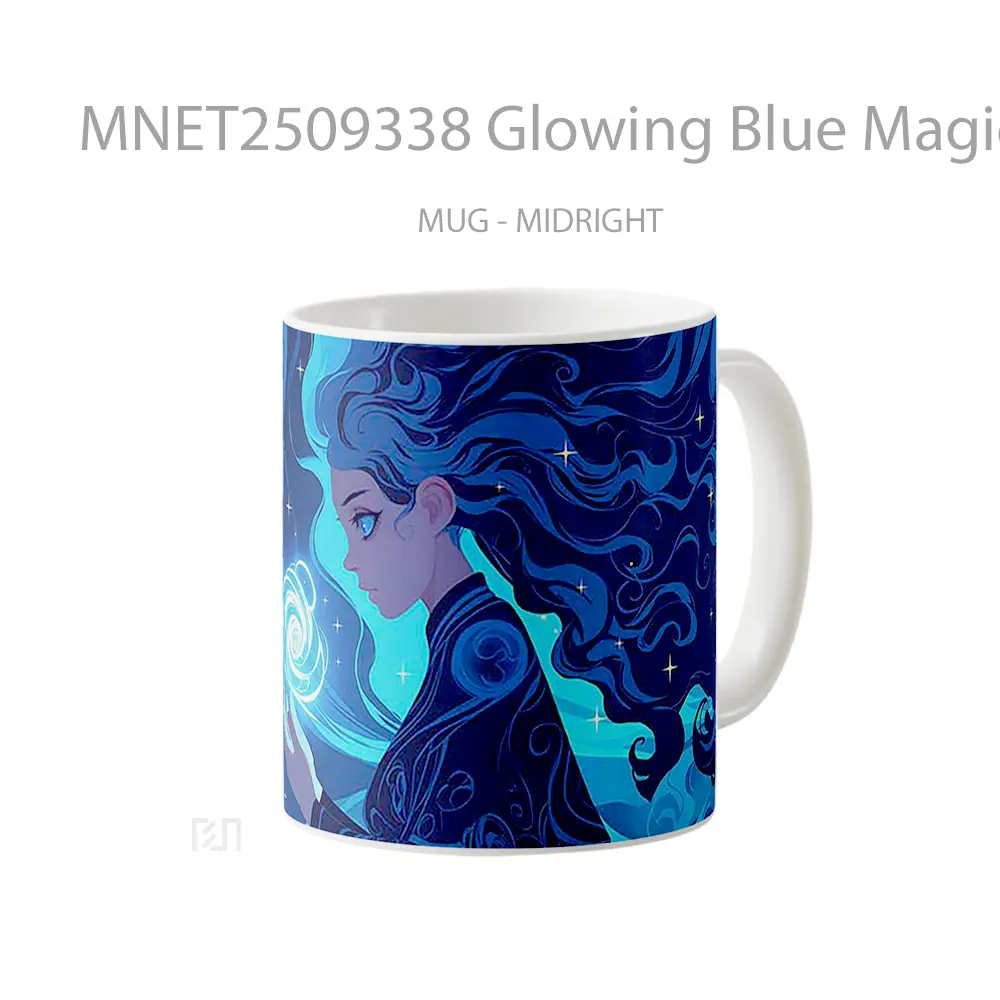 Glowing Blue Magic Aesthetic Mug MNET2509338 - All-side / Desain