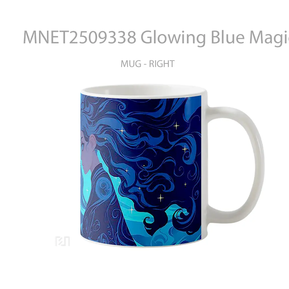 Glowing Blue Magic Aesthetic Mug MNET2509338