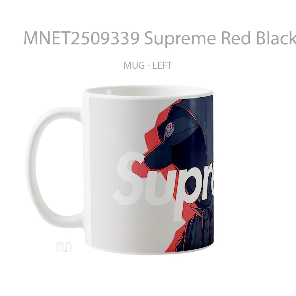 Supreme Red Black Hoodie Aesthetic Mug MNET2509339 - All-side / Desain