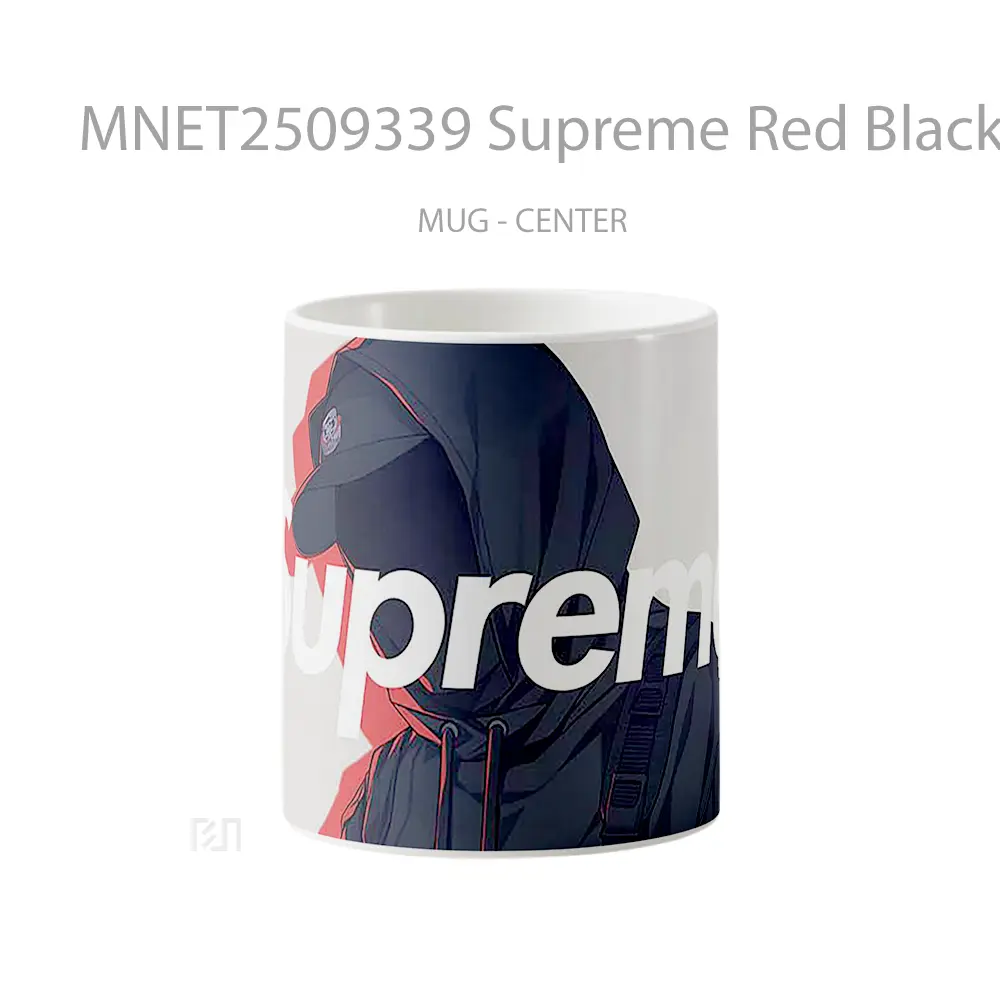 Supreme Red Black Hoodie Aesthetic Mug MNET2509339 - All-side / Desain