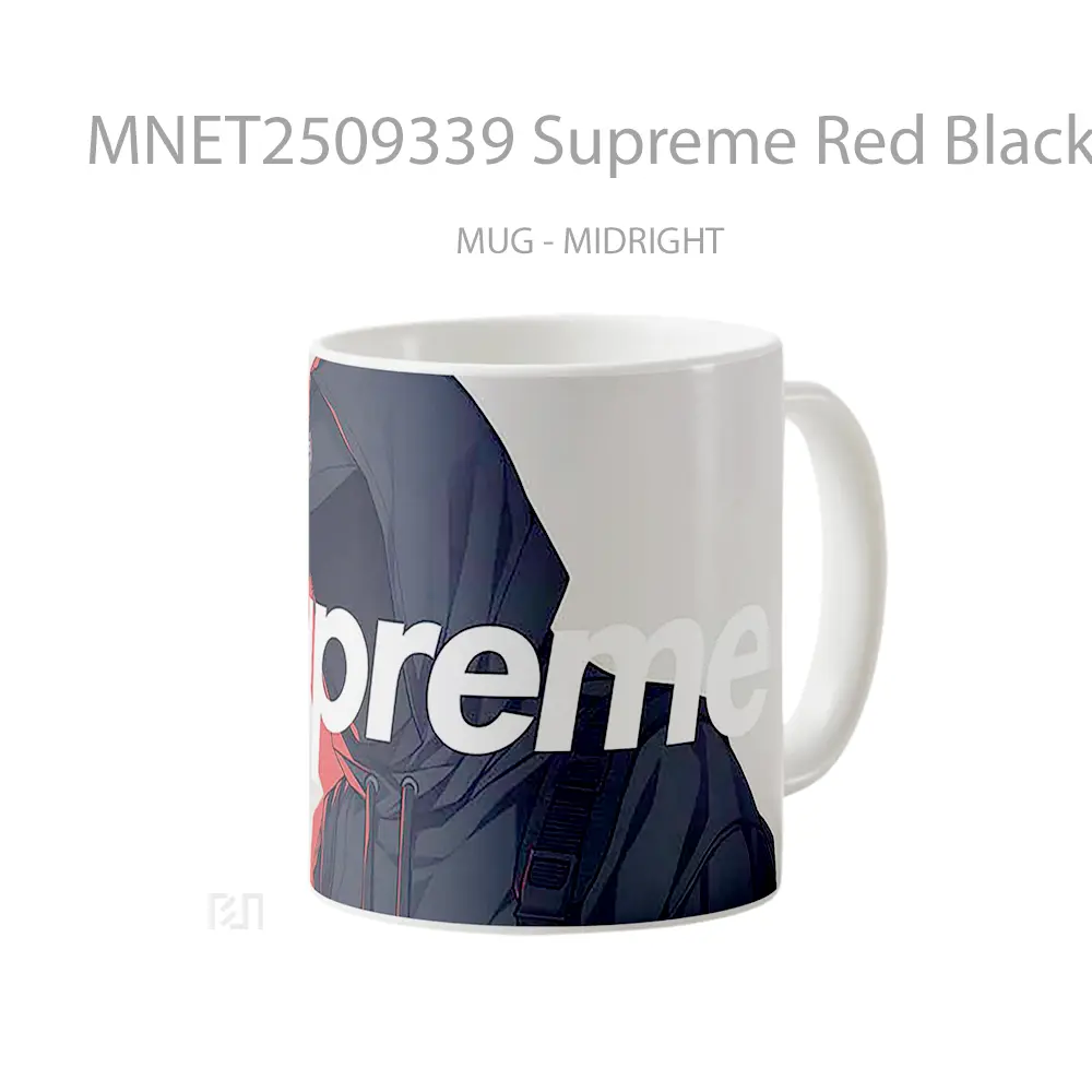Supreme Red Black Hoodie Aesthetic Mug MNET2509339 - All-side / Desain
