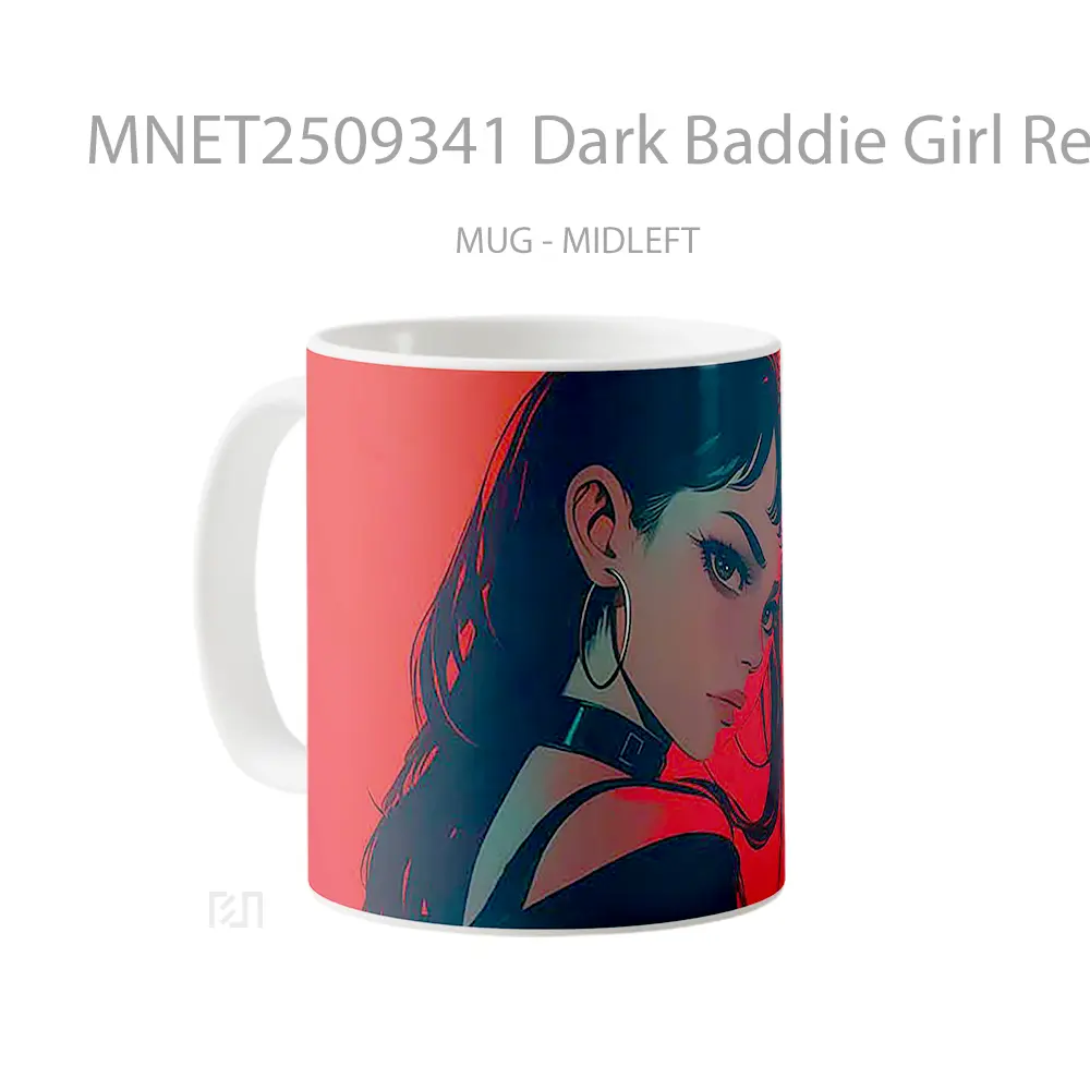 Dark Baddie Girl Red Mug MNET2509341 - All-side / Desain