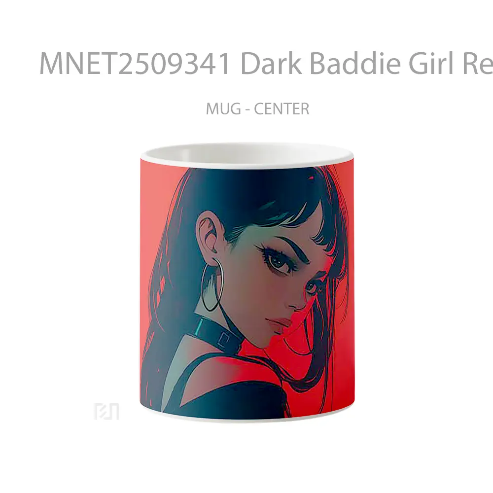 Dark Baddie Girl Red Mug MNET2509341 - All-side / Desain