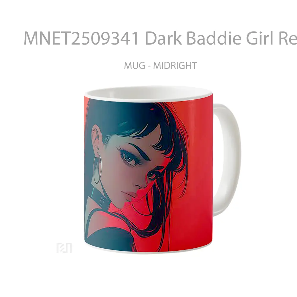 Dark Baddie Girl Red Mug MNET2509341 - All-side / Desain