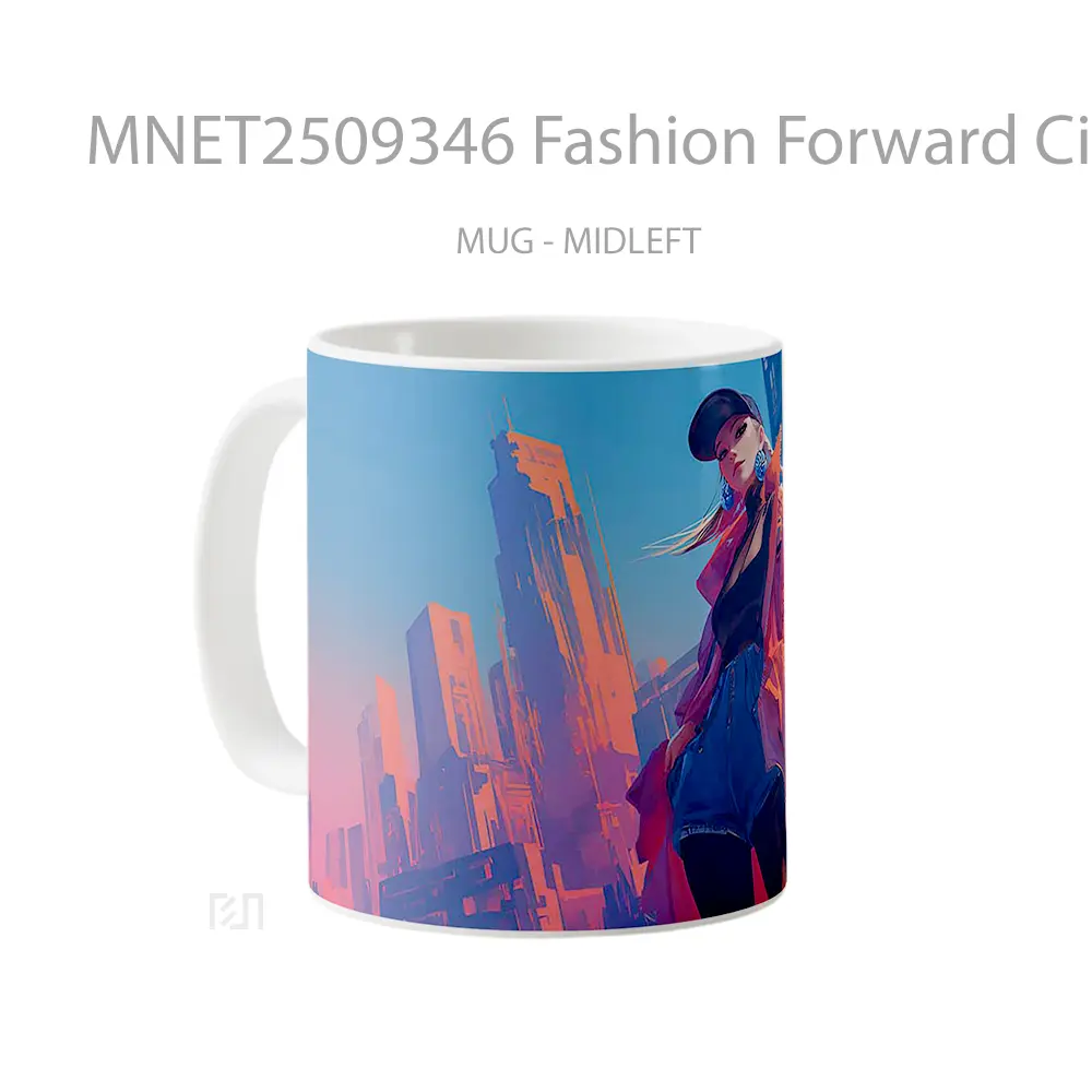 Fashion Forward Cityscape Street Style Mug MNET2509346 - All-side / Desain