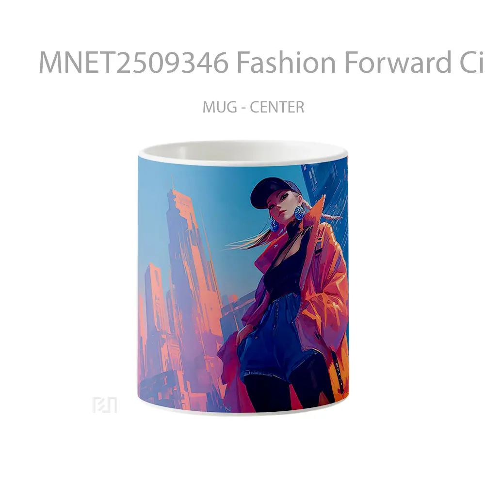 Fashion Forward Cityscape Street Style Mug MNET2509346 - All-side / Desain