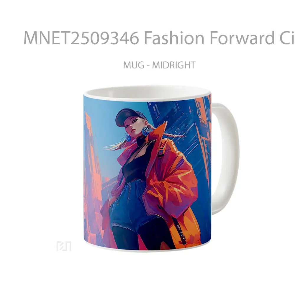 Fashion Forward Cityscape Street Style Mug MNET2509346 - All-side / Desain
