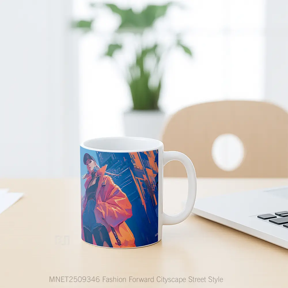 Fashion Forward Cityscape Street Style Mug MNET2509346 - All-side / Desain