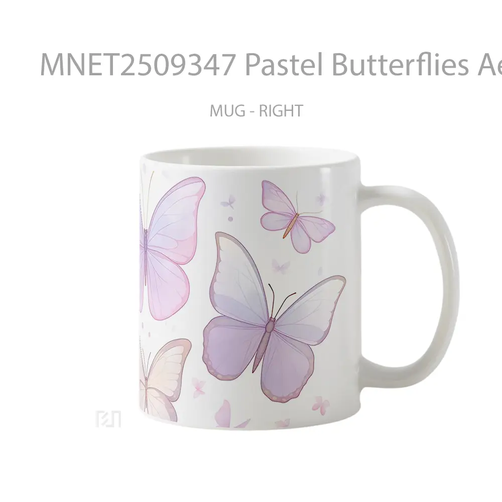 Pastel Butterflies Aesthetic Mug MNET2509347