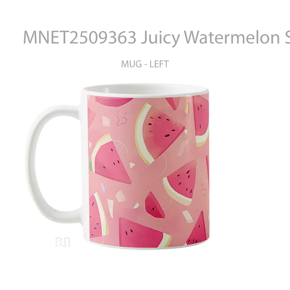 Juicy Watermelon Slices Pattern Mug MNET2509363 - All-side / Desain