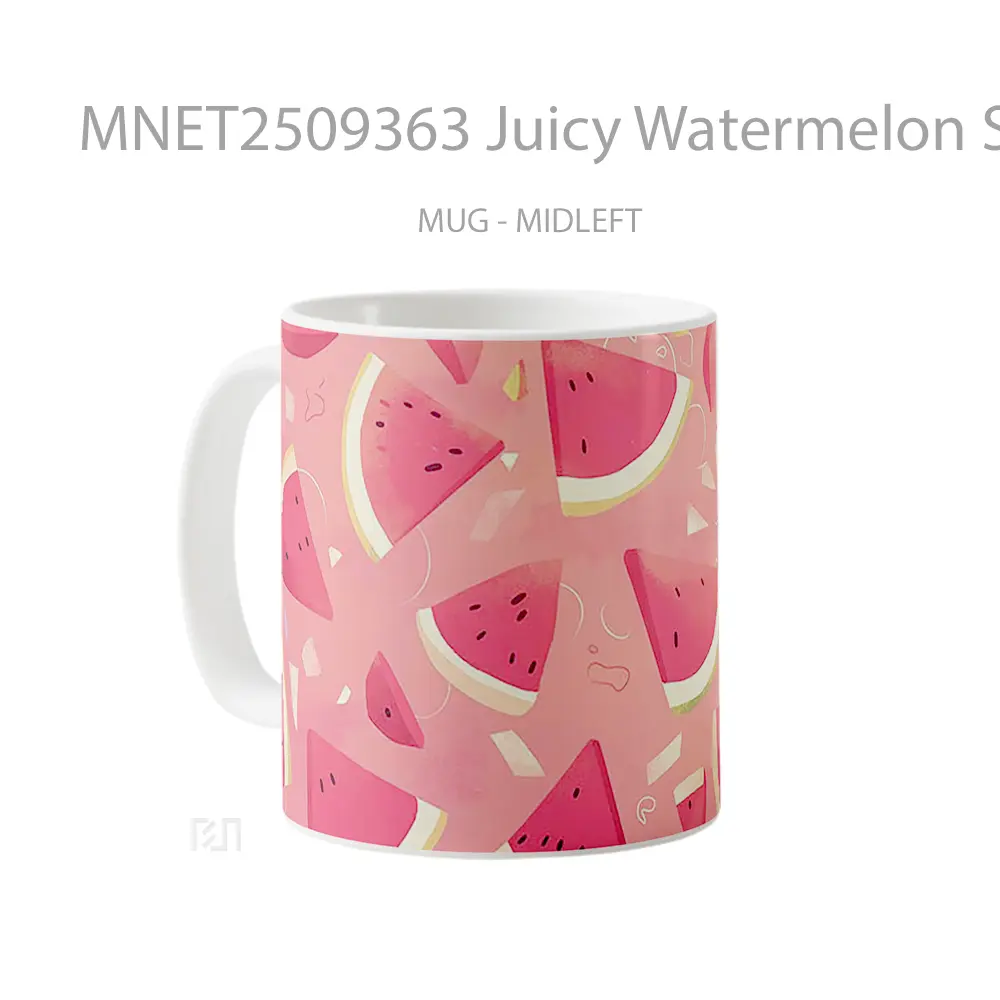 Juicy Watermelon Slices Pattern Mug MNET2509363 - All-side / Desain