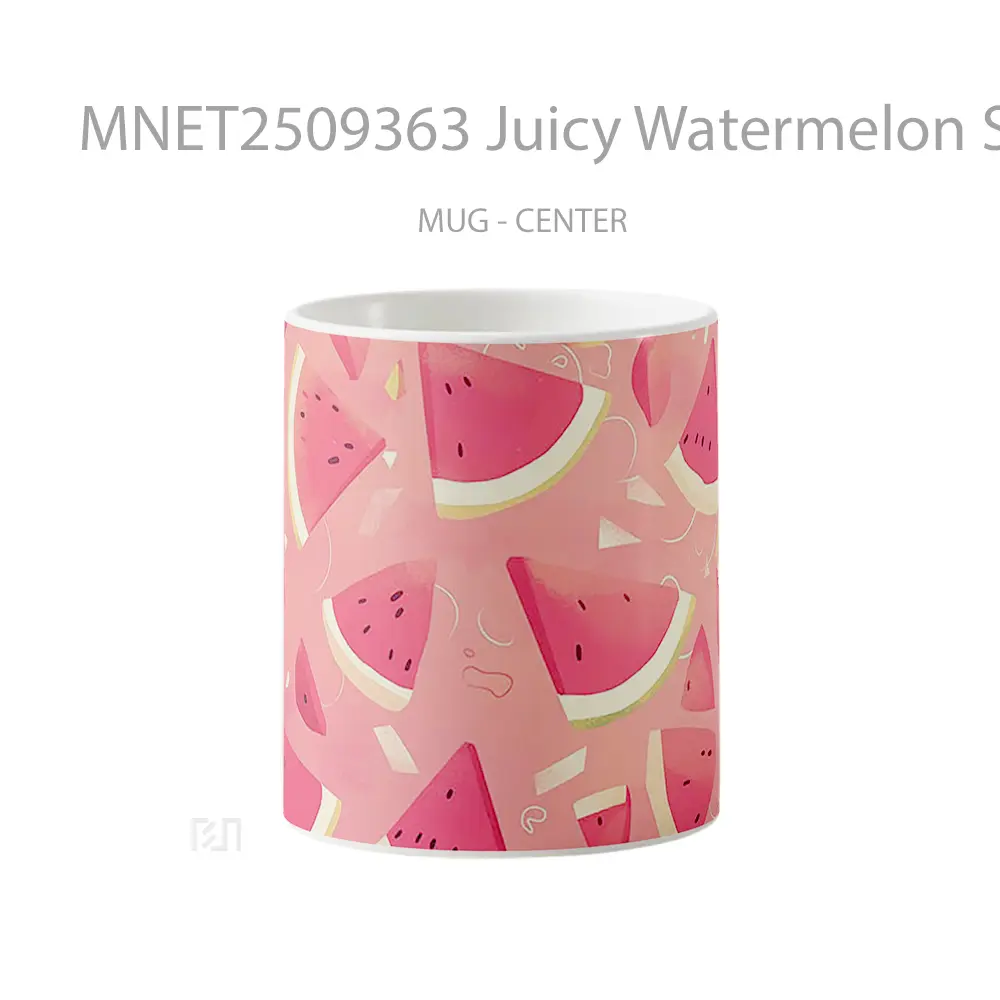 Juicy Watermelon Slices Pattern Mug MNET2509363 - All-side / Desain