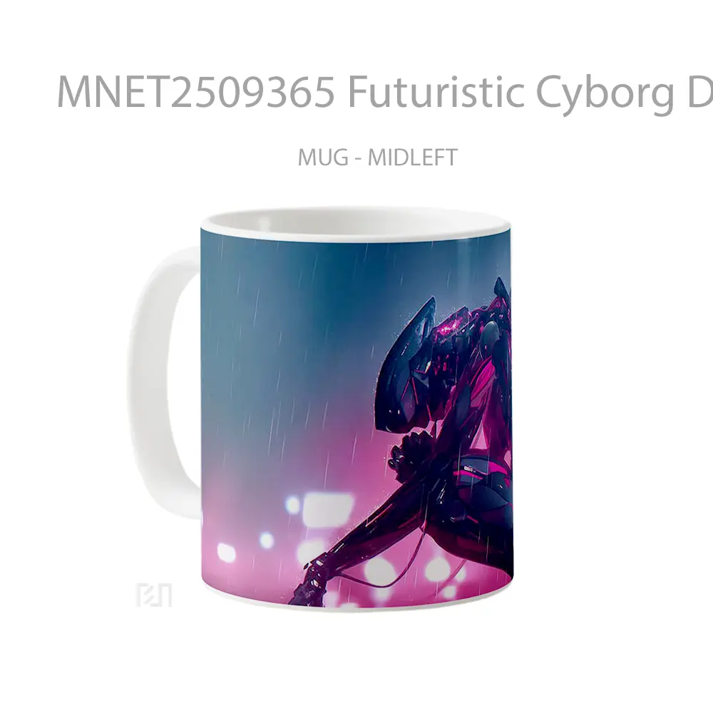 Futuristic Cyborg Dark Sci Fi Mug MNET2509365 - All-side / Desain
