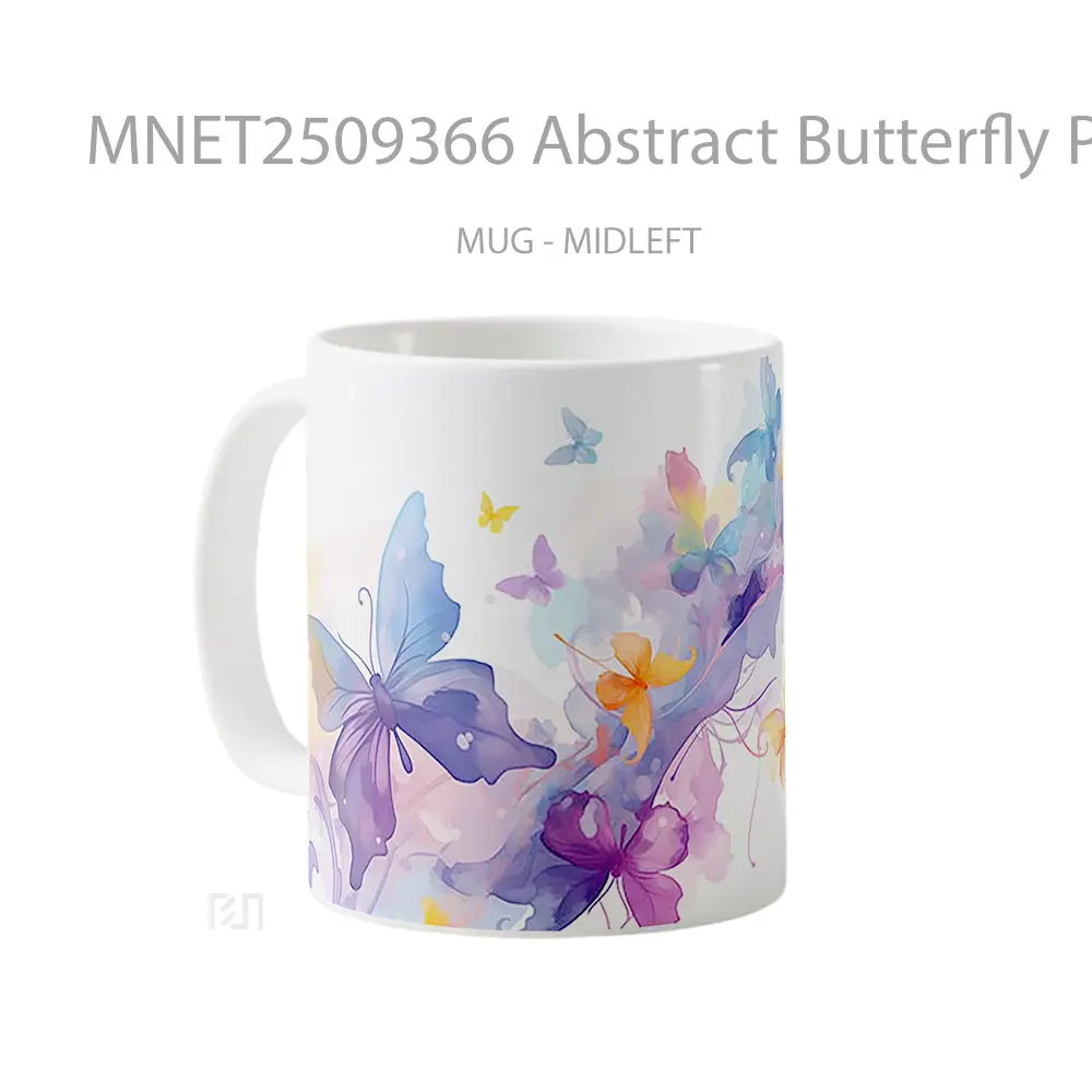 Abstract Butterfly Painting Mug MNET2509366 - All-side / Desain