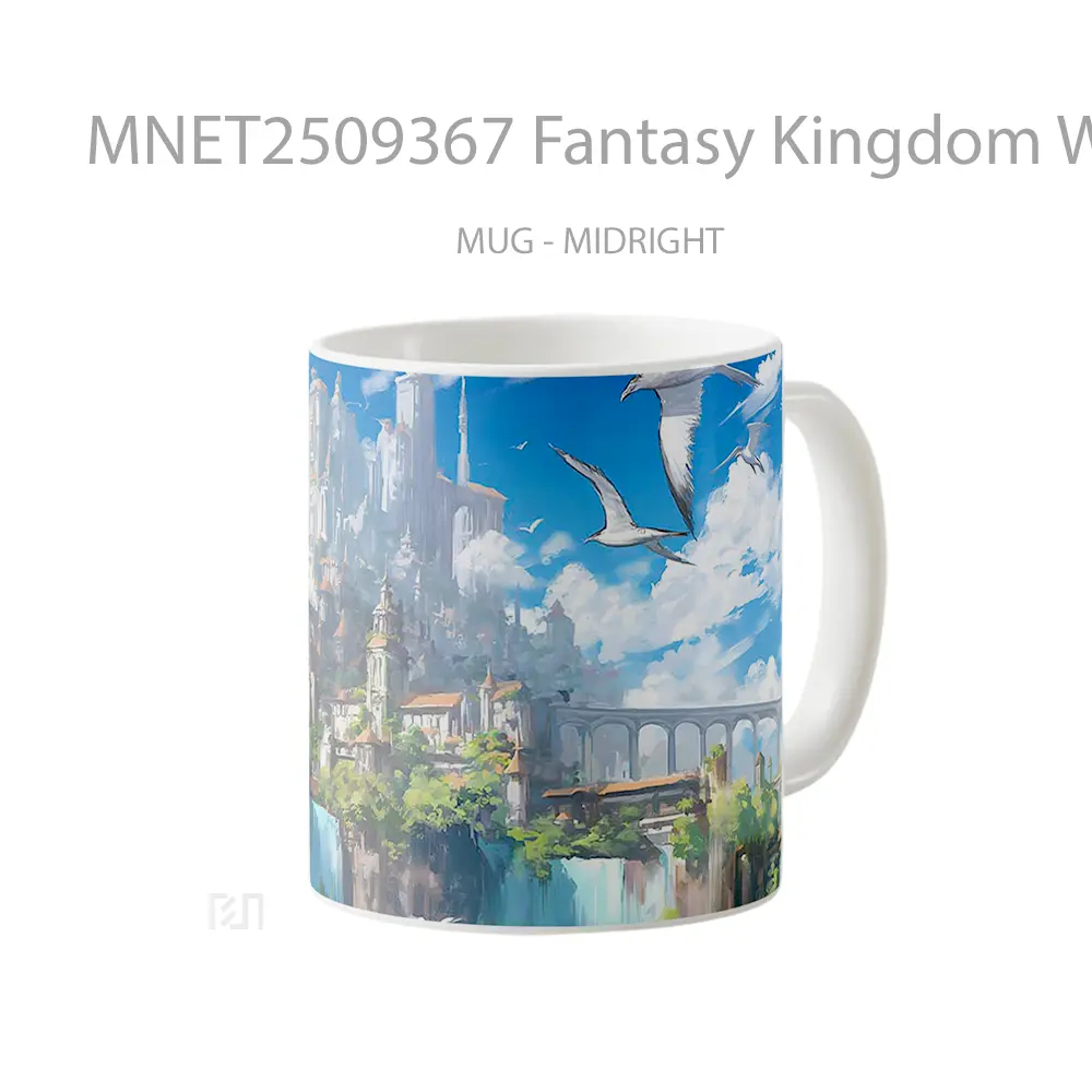 Fantasy Kingdom Waterfall City Scenic Mug MNET2509367 - All-side / Desain