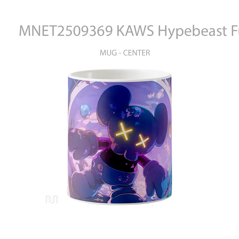 Kaws Hypebeast Futuristic Vibes Neon Lights Mug MNET2509369 - All-side / Desain