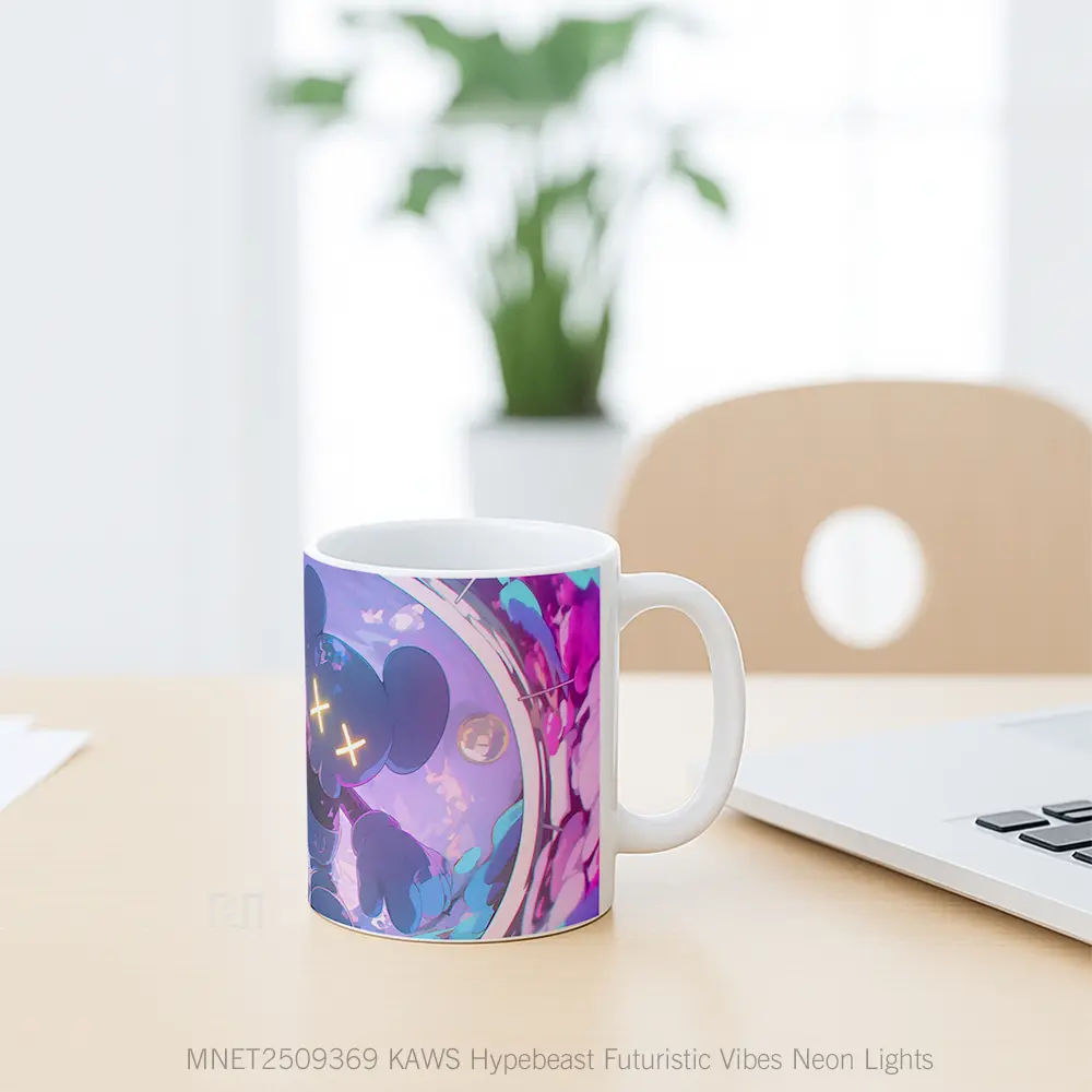 Kaws Hypebeast Futuristic Vibes Neon Lights Mug MNET2509369 - All-side / Desain